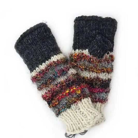 Wool and Silk Fingerless Gloves