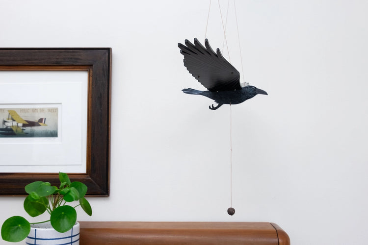 Raven Crow Blackbird Flying Mobile