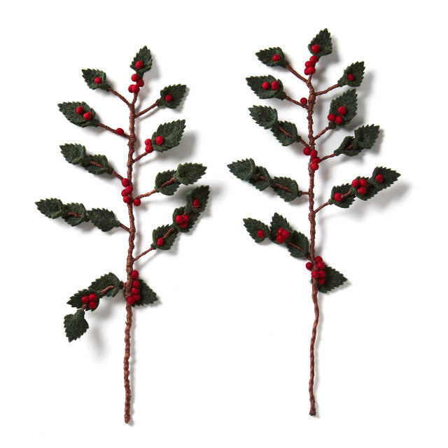Felt Holly Branch