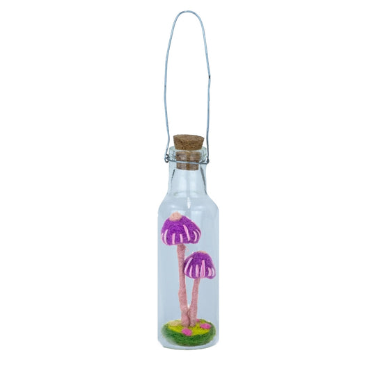 Pink Lady Bottled Mushroom Ornament