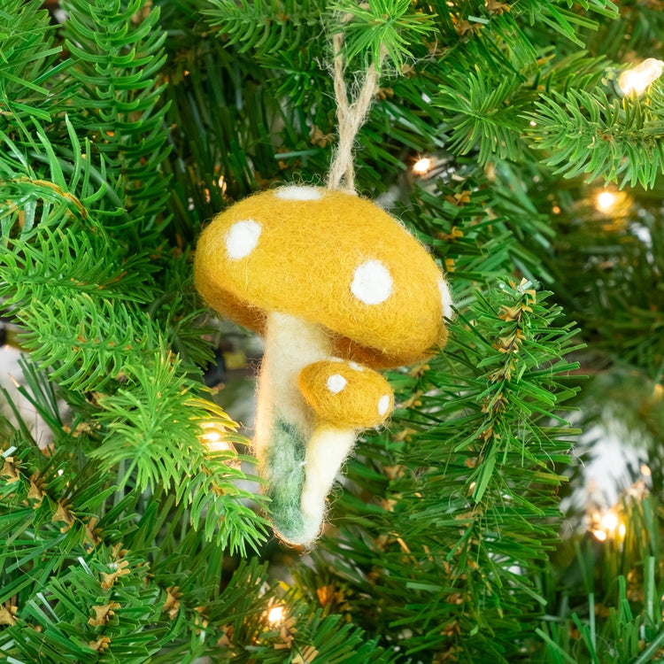 Felted Mushroom Ornaments