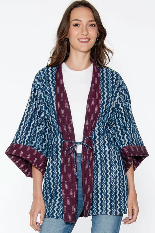 Reversible Ikat Handloomed Kimono