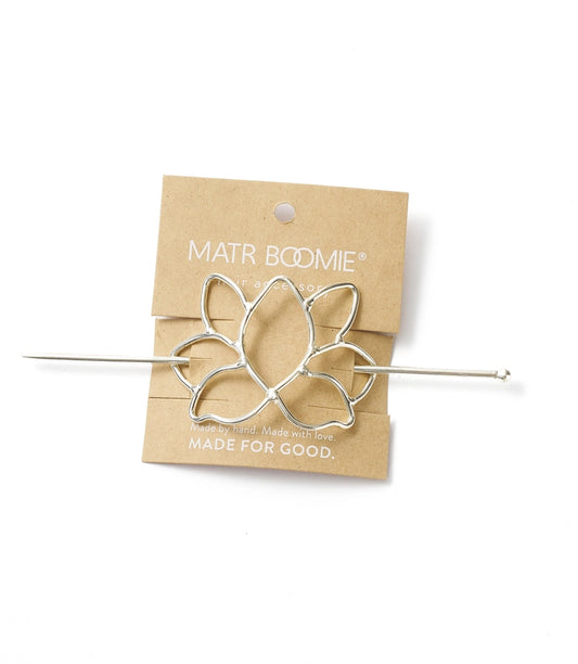 Silver Finish Lotus Hair Hoop/Pin