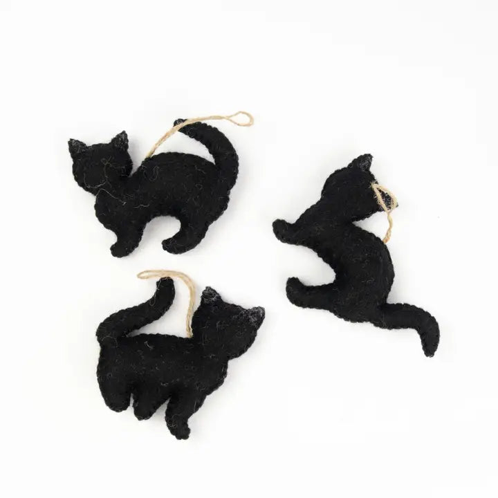 Black Cat Felt Ornaments