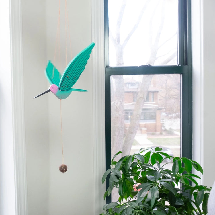 Pink Anna Hummingbird Flying Mobile