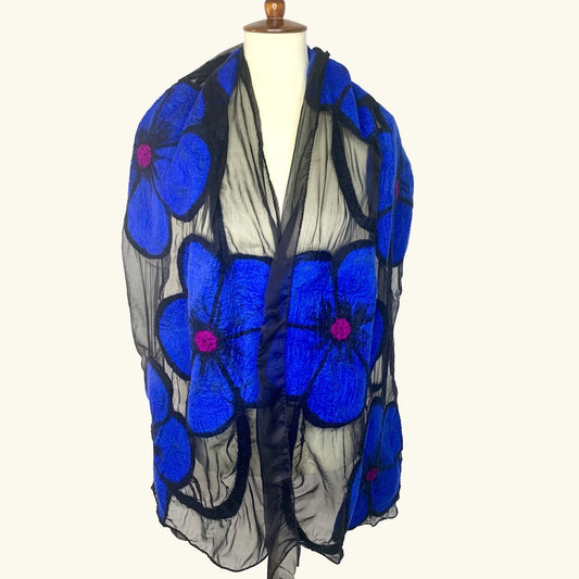 Midnight Flower Scarf Wrap
