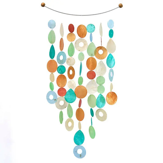 Tropical Flowers Inverted Arch Capiz Chime