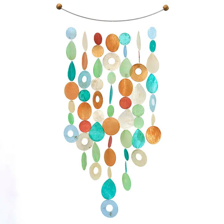 Tropical Flowers Inverted Arch Capiz Chime