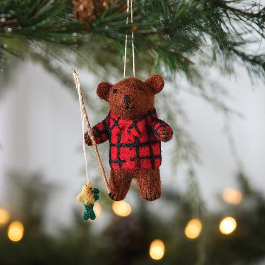 Fishing Bear Ornament