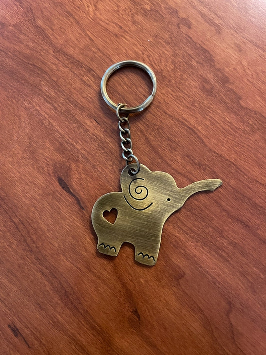 Recycled Metal Elephant Keychain