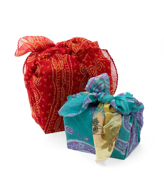 Upcycled Fabric Scarves/ Eco-Gift Wrap