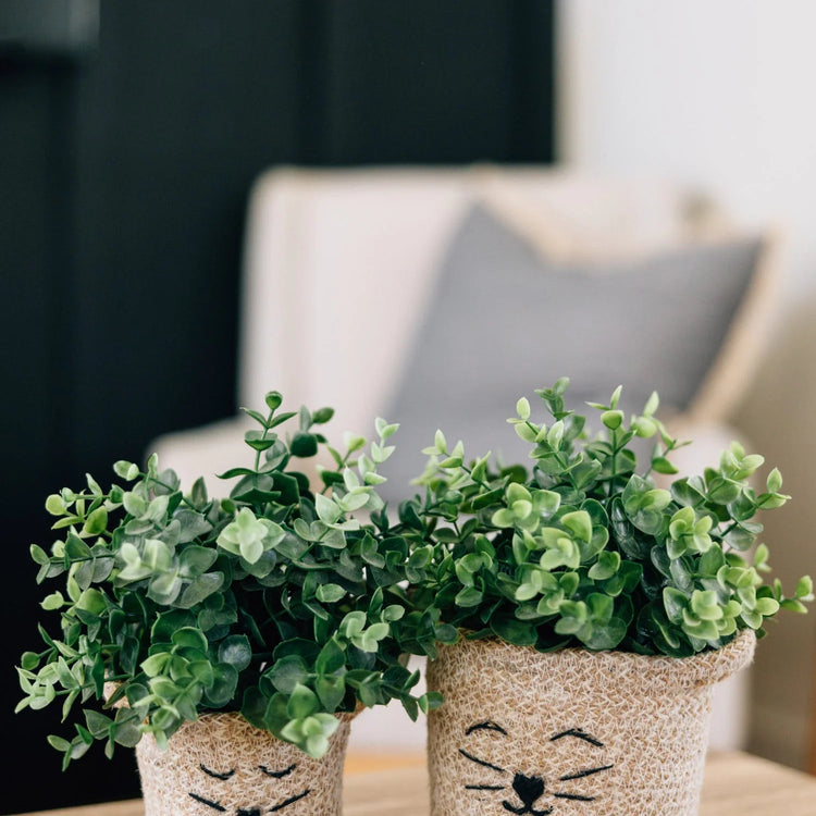 Cat Face Jute Basket