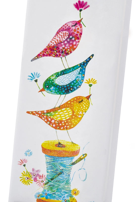 Birds on a Sewing Spool Flat Handmade Candle