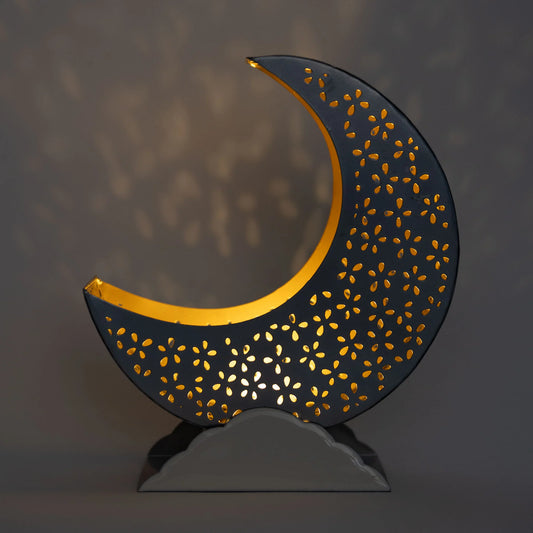 Silver Crescent Moon Candleholder