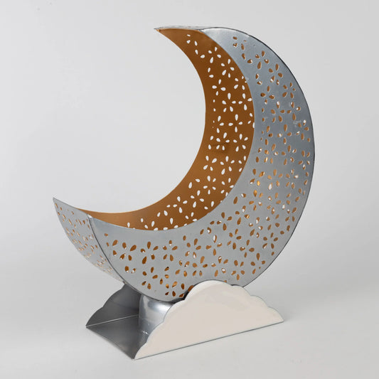 Silver Crescent Moon Candleholder