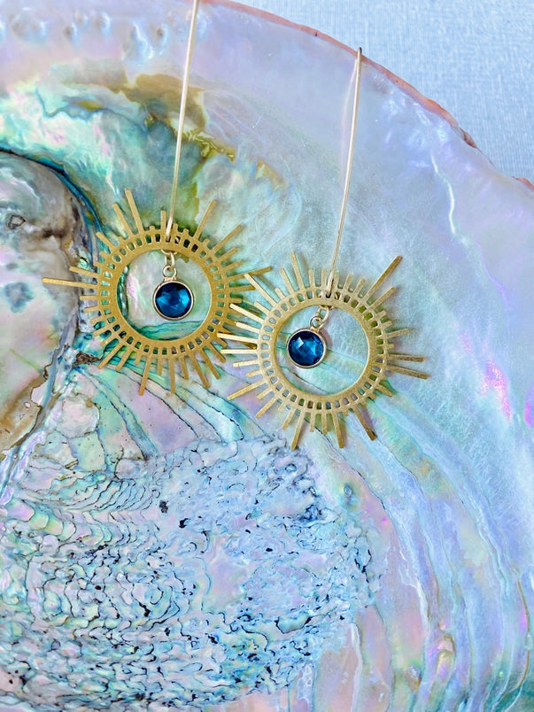Brass Sunburst Earrings