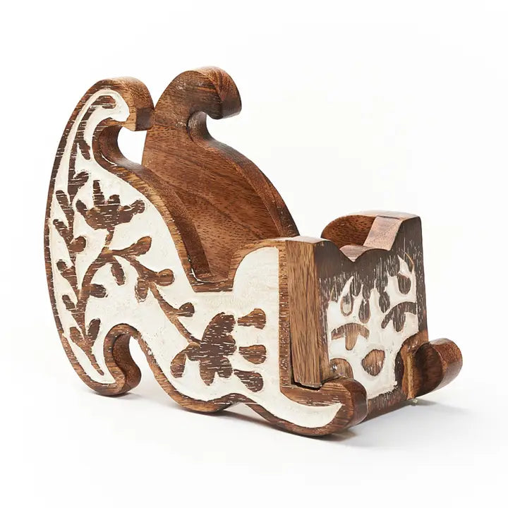 Carved Cat Phone Stand