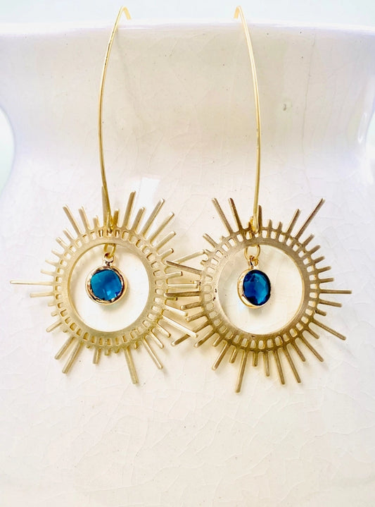 Brass Sunburst Earrings