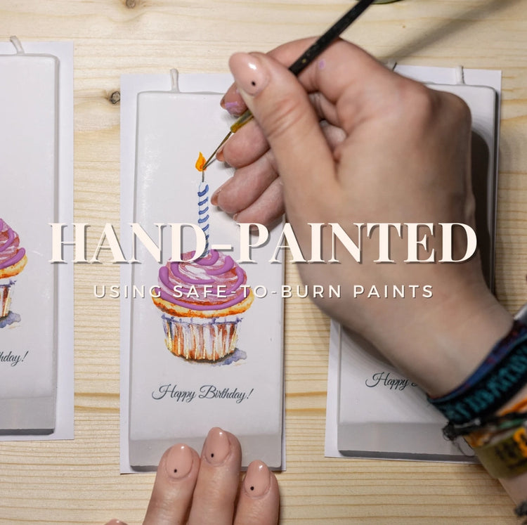 Van Gogh's Sunflowers Handpainted Flat Candle