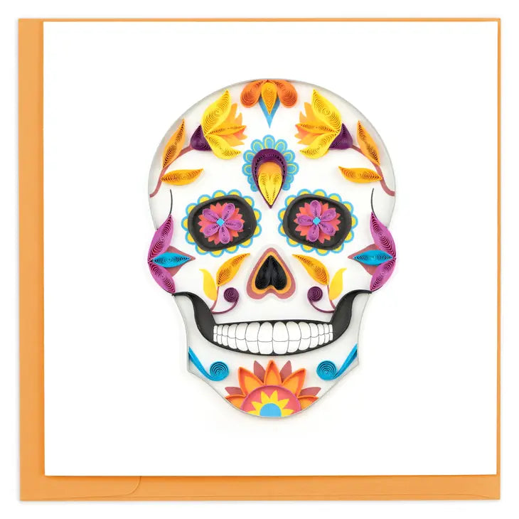 Quilled Sugar Skull Greeting Card
