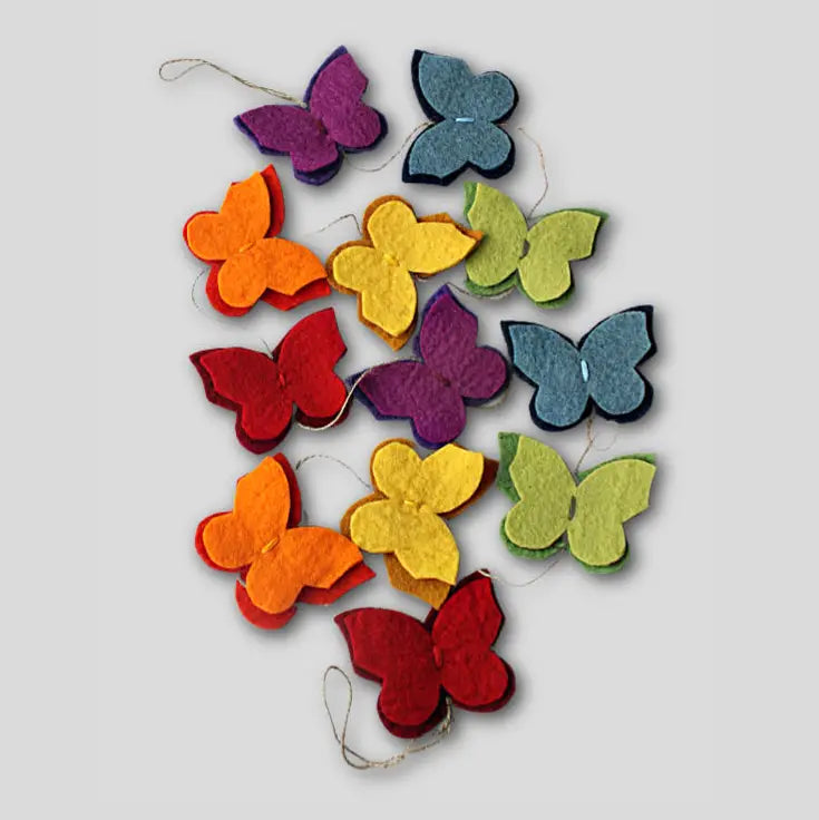 Felt Colorful Butterfly Garland