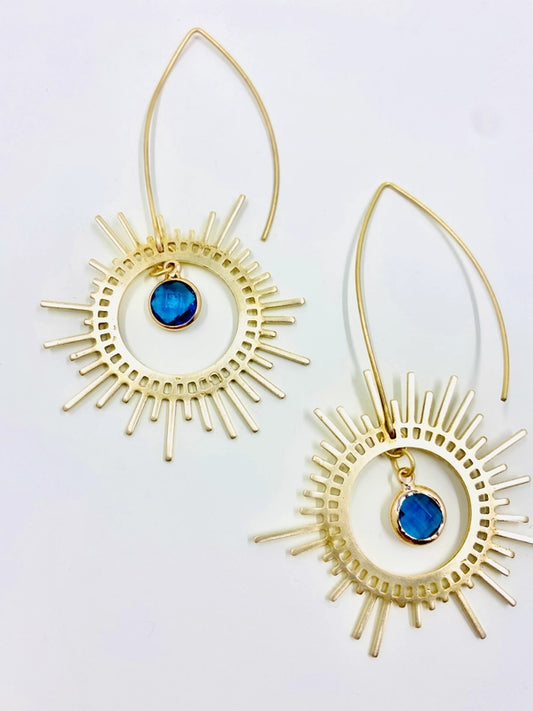 Brass Sunburst Earrings