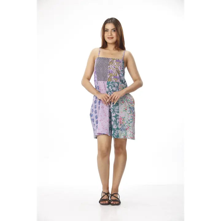 Cotton Patchwork Mini Dress