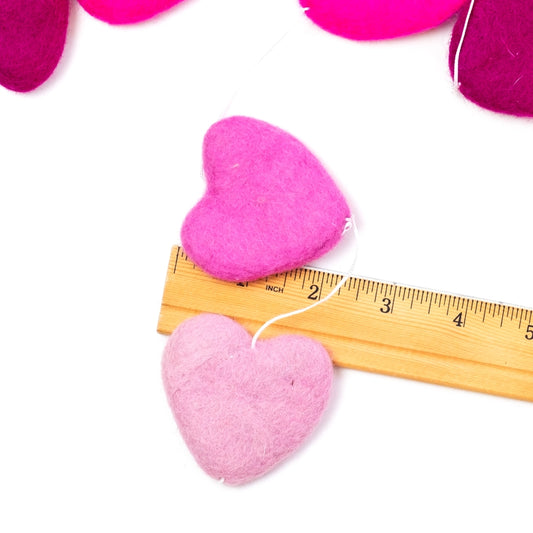 Pink Heart Felt Garland