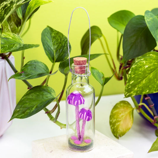 Pink Lady Bottled Mushroom Ornament