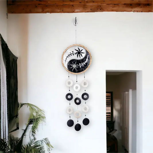 Yin Yang Capiz Rope Chime
