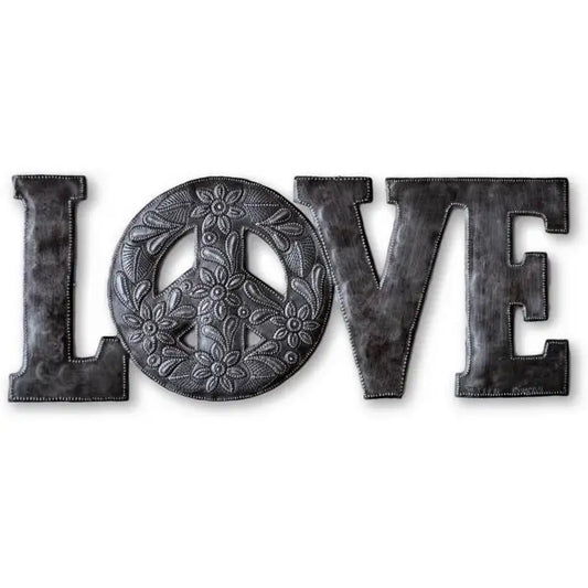Love & Peace Haitian Metal Wall Art