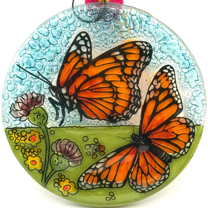 Recycled Butterflies with Flowers Ornament
