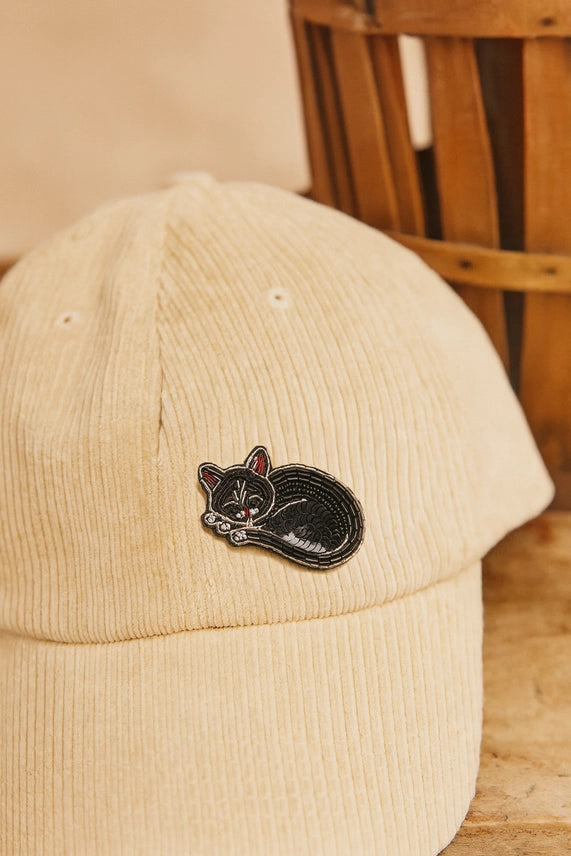 Bala Mani Beaded Sleeping Cat Brooch