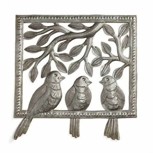 Three Little Birds Metal Wall Art