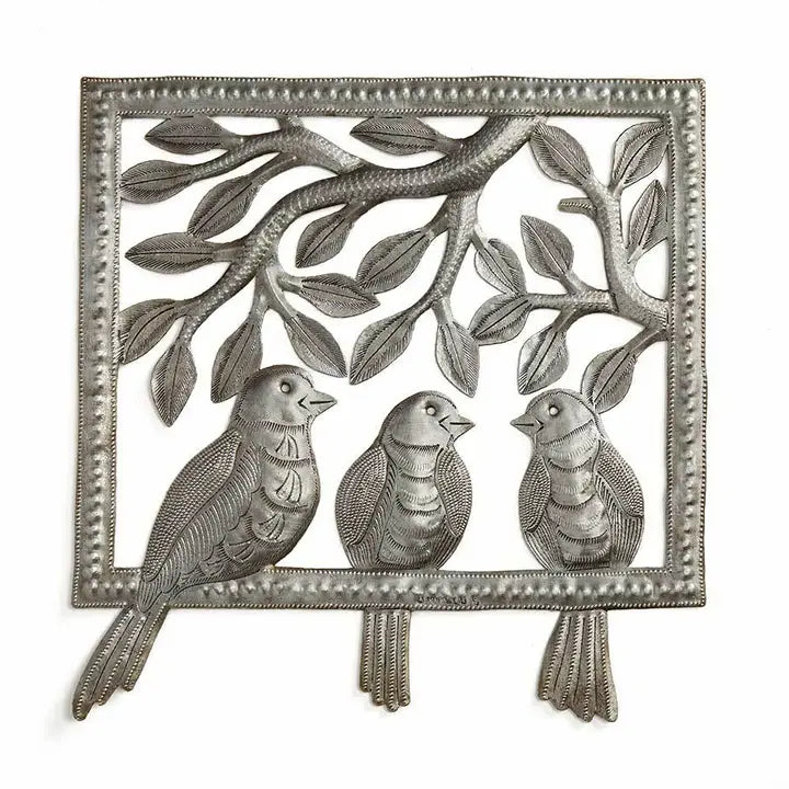 Three Little Birds Metal Wall Art
