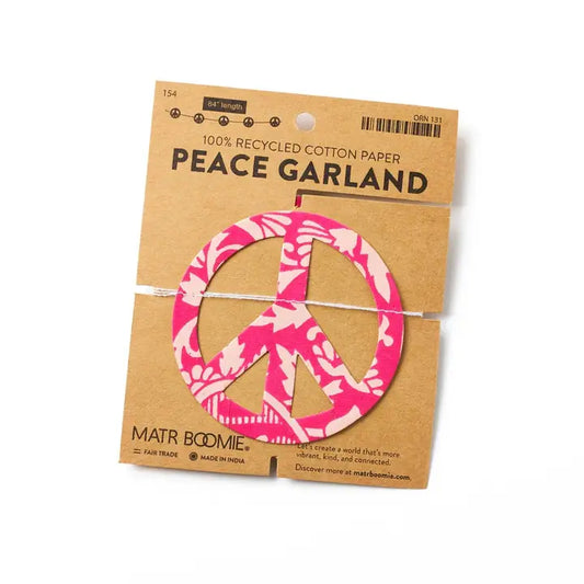 Peace Sign Recycled Paper Garland
