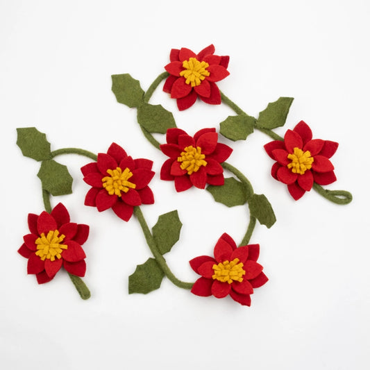 Felt Poinsettia Garland