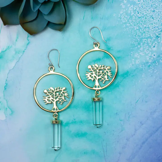 Crystal Tree of Life Earring