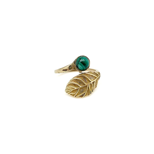 Tanvi Malachite Leaf Wrap Ring