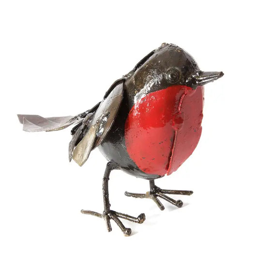 Recycled Metal Robin Sculpture