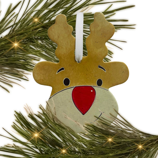 Soapstone Reindeer Ornament