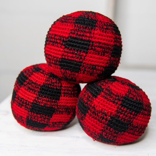 Large Plaid Crochet Hacky Sack
