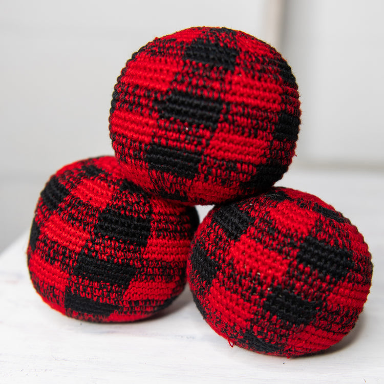 Large Plaid Crochet Hacky Ball Footbag