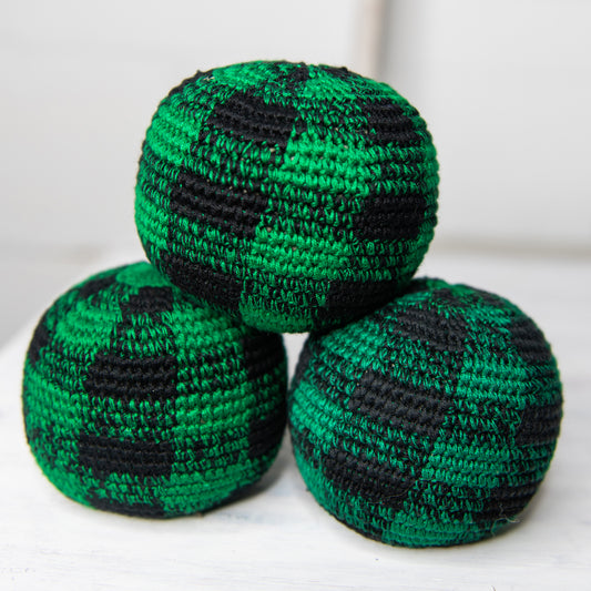 Large Plaid Crochet Hacky Sack