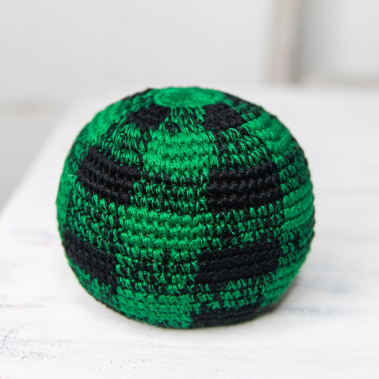 Large Plaid Crochet Hacky Ball Footbag
