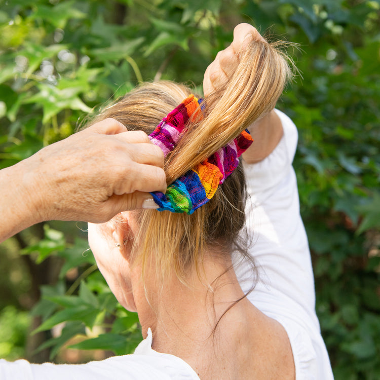 Rainbow Scarf Scrunchies