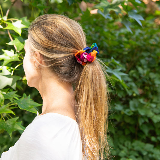 Rainbow Scarf Scrunchies