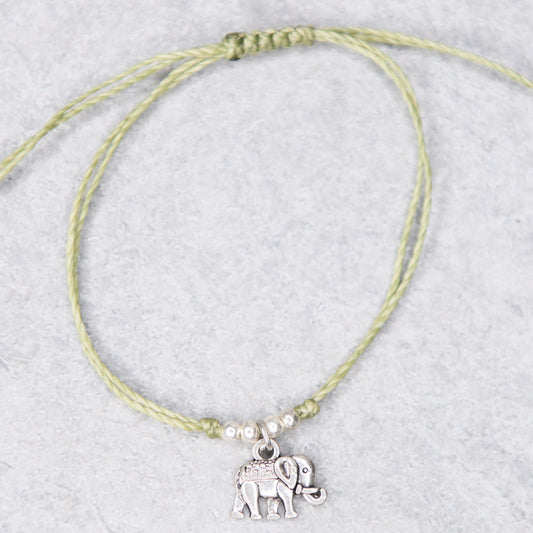 Elephant String Charm Bracelet
