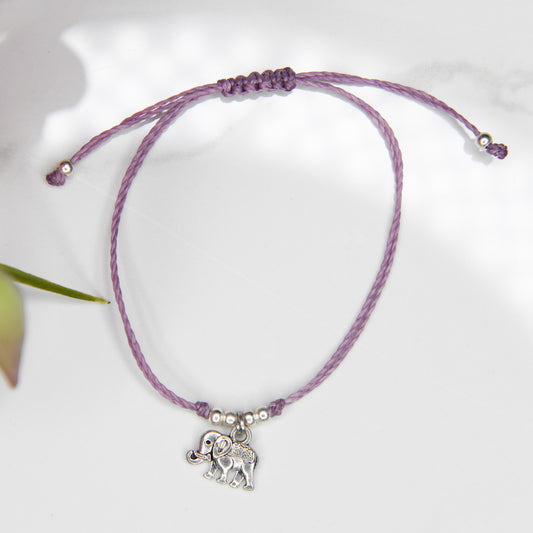 Elephant String Charm Bracelet