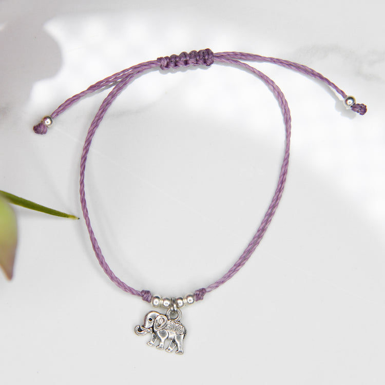 Elephant String Charm Bracelet